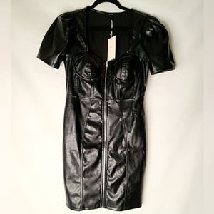 NWT - FAUX LEATHER MINI DRESS BY BLÁSHE